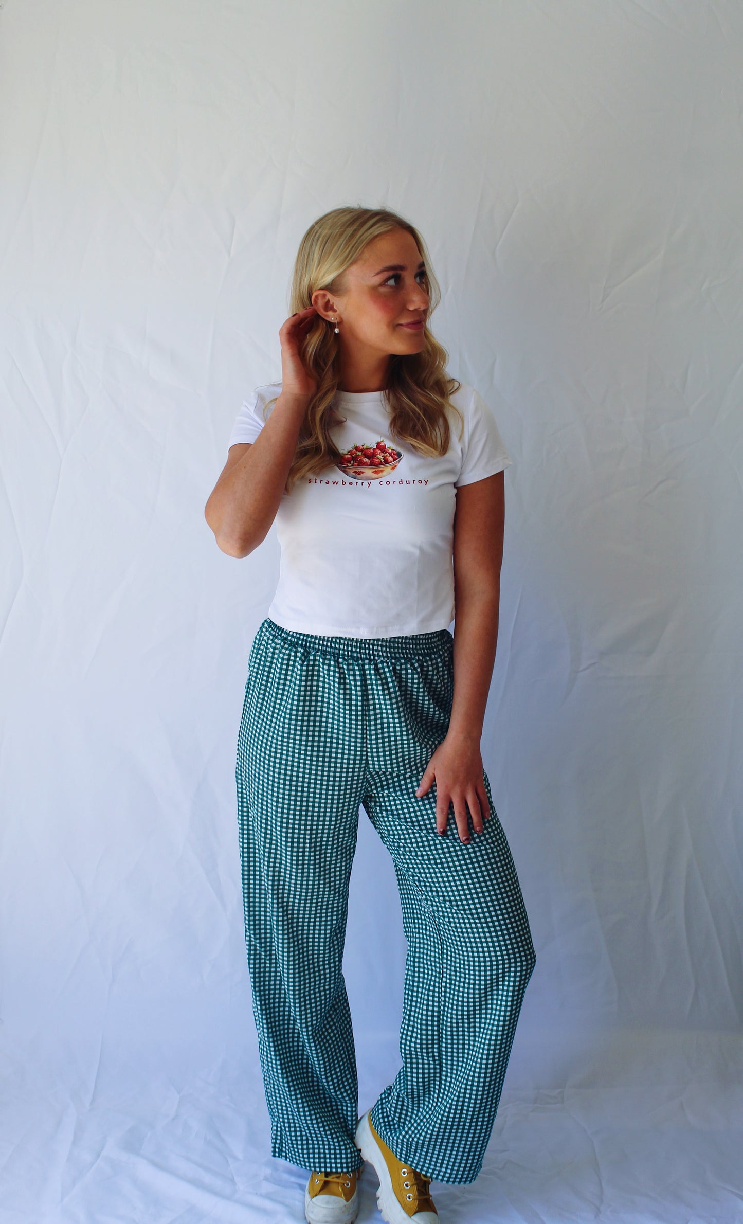 Gingham Straight Leg Pant
