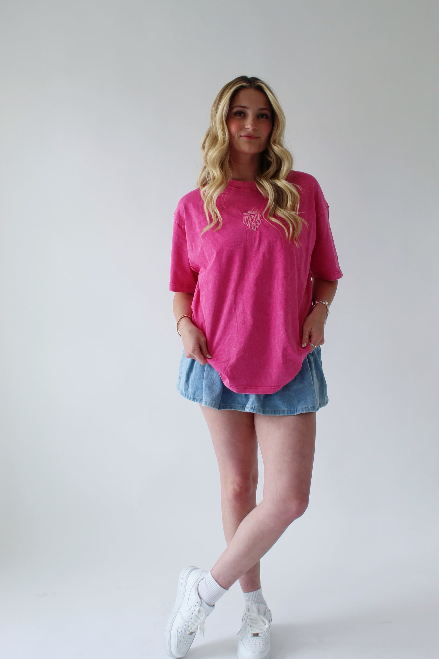 Acid Washed Pink Tee