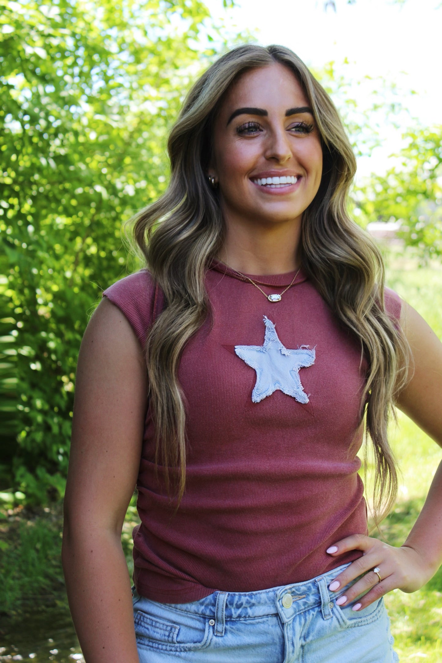 Boho Cap Sleeve - Red