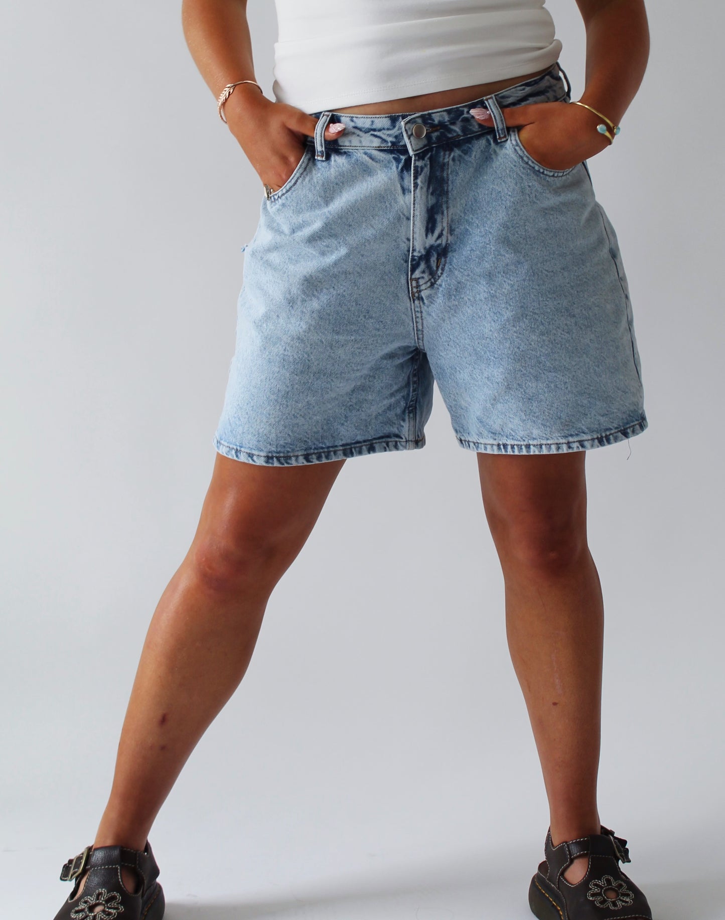 Light Wash Jean Shorts