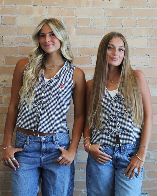 Gingham Laced Vest