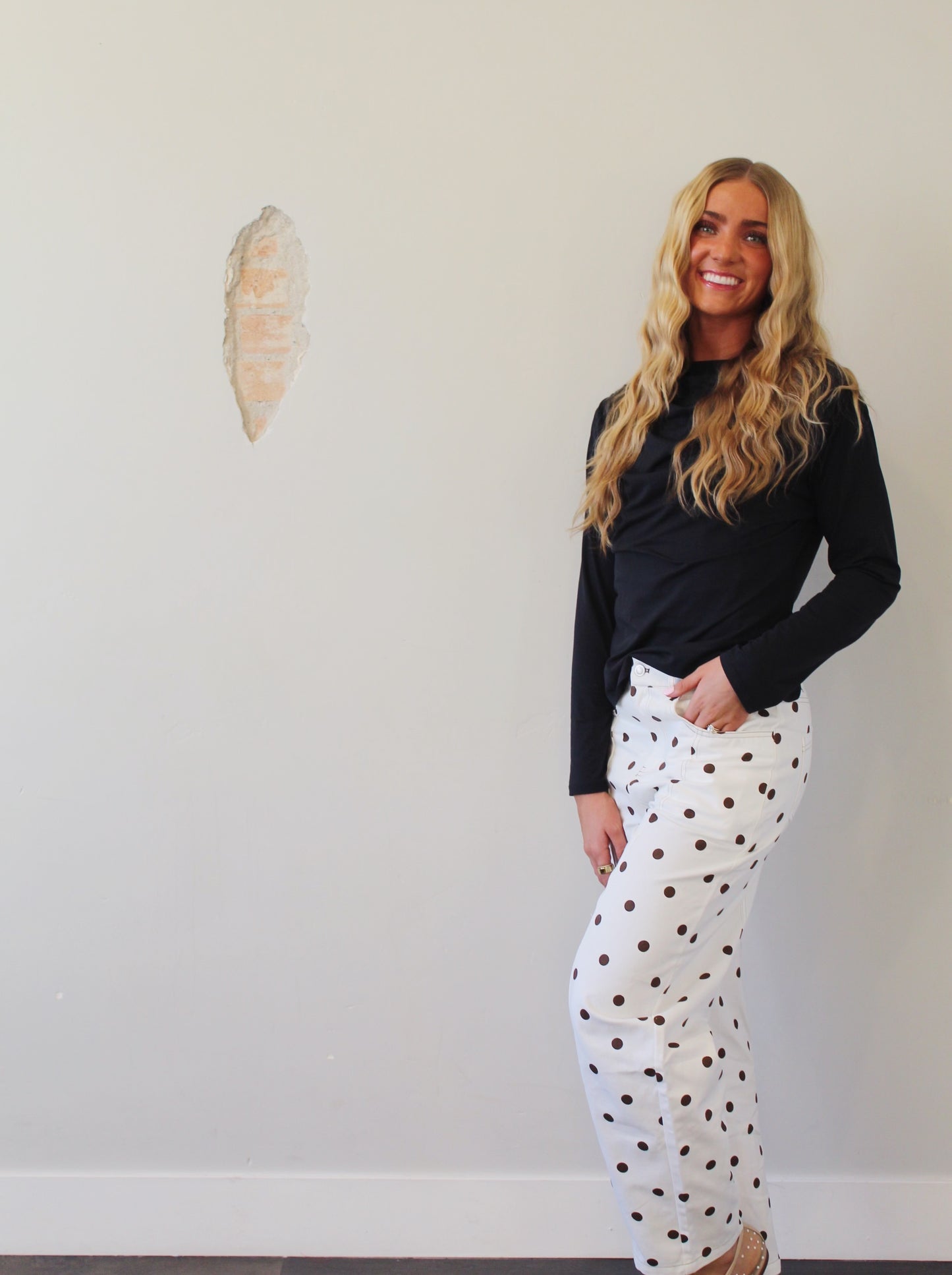 Polka Dot Barrel Jeans