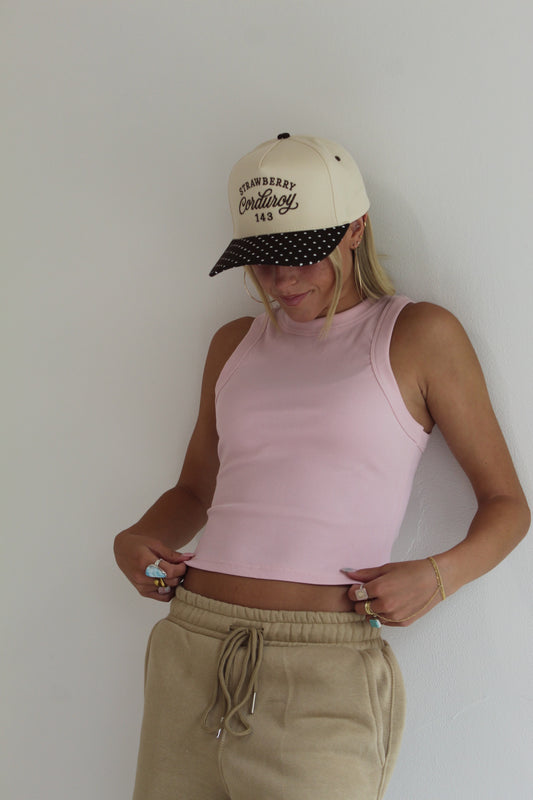 Pink Ribbed Tank Top