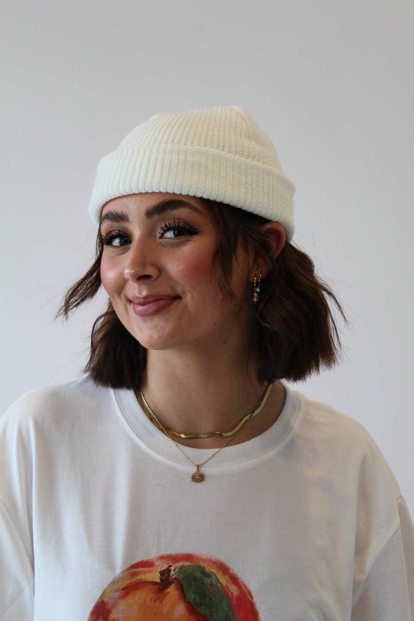 White Fisherman Beanie