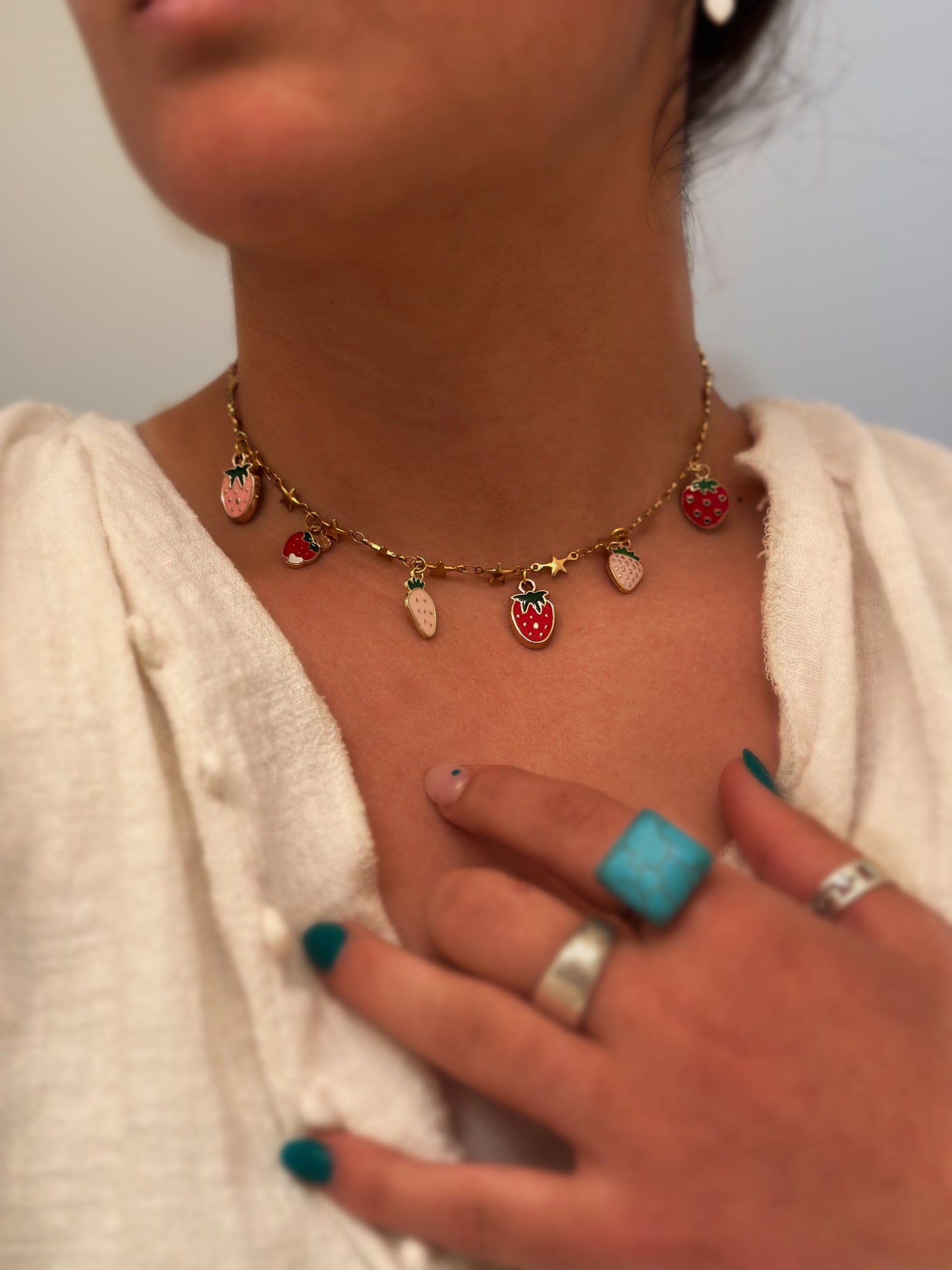 Strawberry Charm Necklace