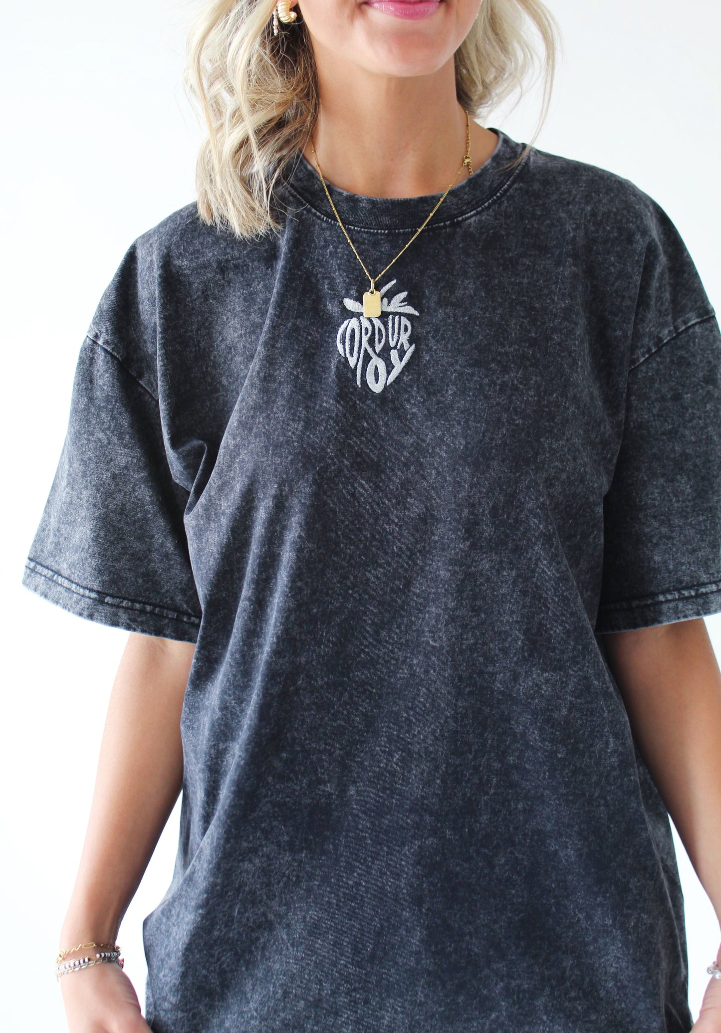 Acid Washed Black Tee