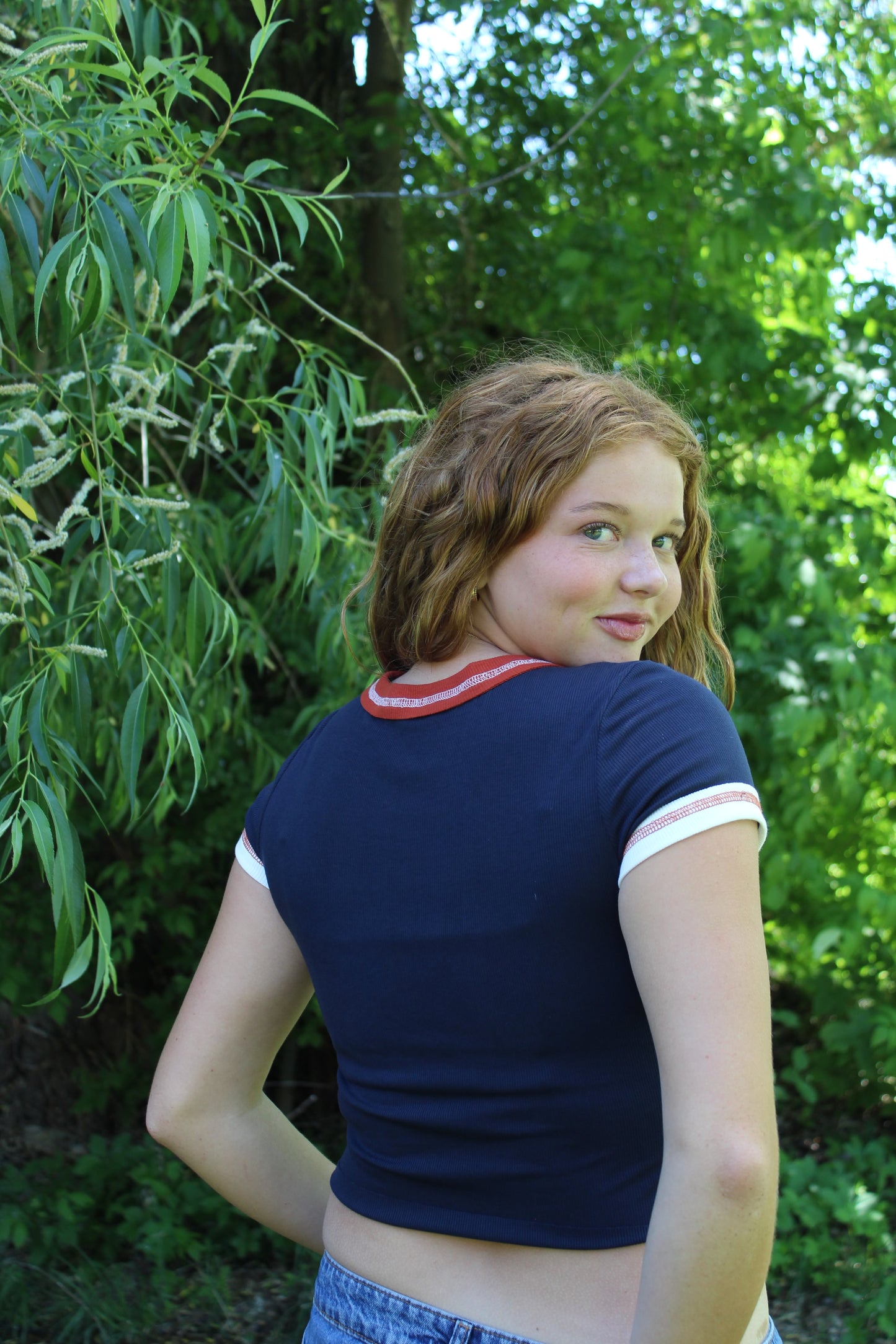 Round Neck - Red White & Blue